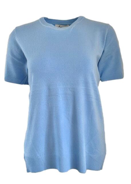 Emma Sky Blue Short Sleeve Jumper